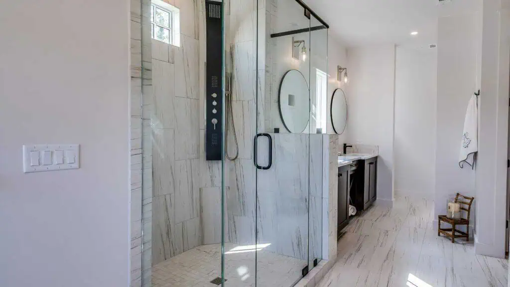 modern shower with technology and minimalist design