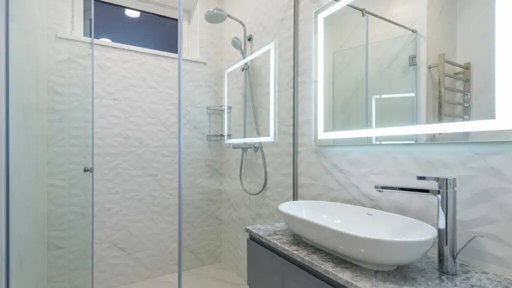 Modern shower with lights and minimalist design
