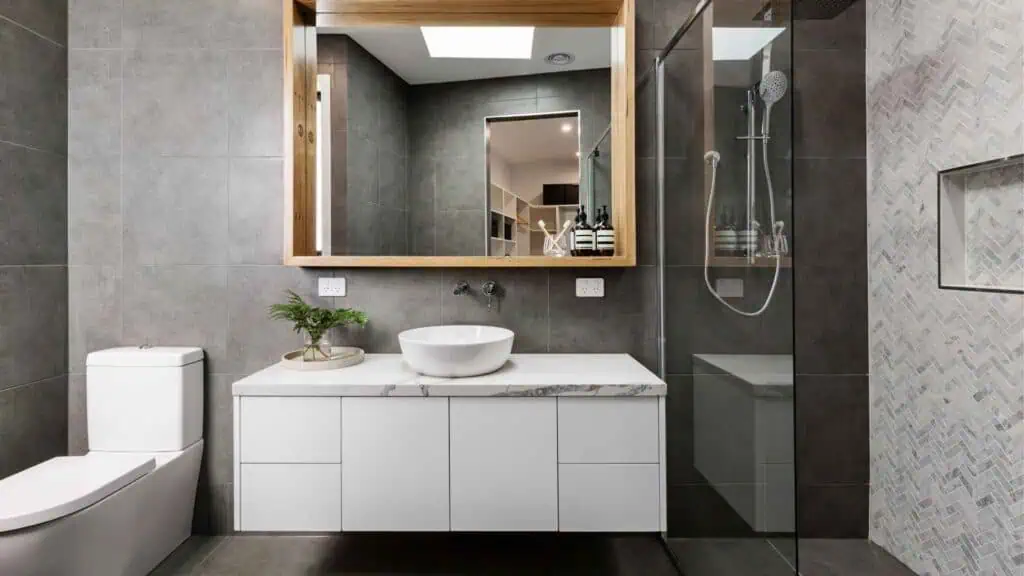 Beautiful concrete bathroom
