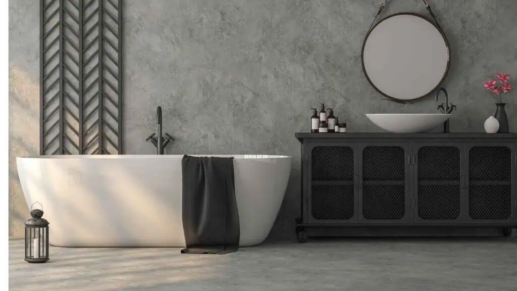 Slick concrete bathroom